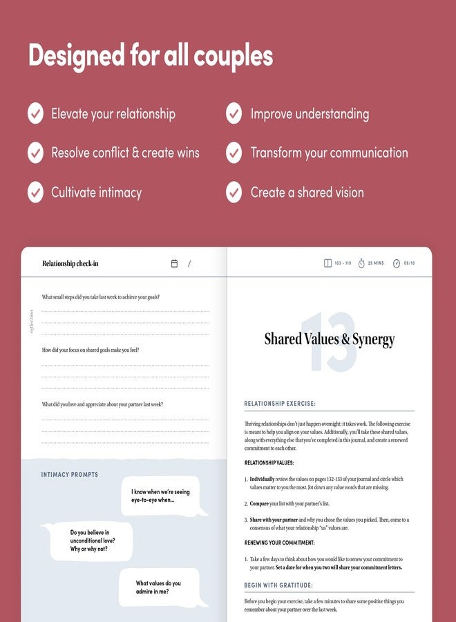 BestSelf Co. BestSelf Couples Journal for Him and Her 13 Week Marriage workbooks for couples to Grow Love Together - relationship journal for couples, Ideal Couples Gifts - Image 4
